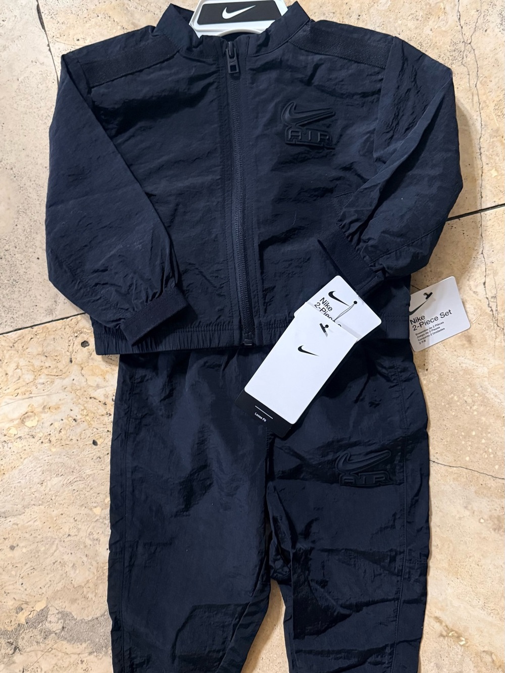 Nike Black Kids' AIR Windbreaker Jacket & Pants Set